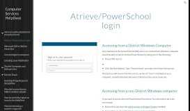 
							         Atrieve / PowerSchool login - Computer Services HelpDesk								  
							    