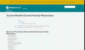 
							         Atrium Health Carmel Family Physicians > Charlotte, NC | Atrium Health								  
							    