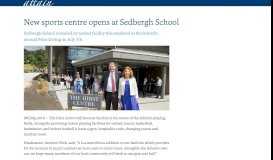 
							         Attain Magazine | Sedbergh School | New sports centre ... - Attain News								  
							    