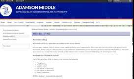 
							         Attendance FAQ - Adamson Middle School								  
							    