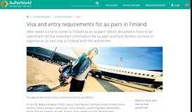 
							         Au pair visa Finland: Entry requirements - AuPairWorld								  
							    