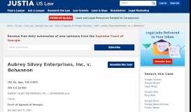 
							         Aubrey Silvey Enterprises, Inc. v. Bohannon :: 1987 :: Court of Appeals ...								  
							    