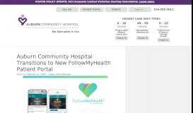 
							         Auburn Community Hospital Transitions to New FollowMyHealth ...								  
							    