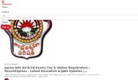 
							         aucoe.info AU B.Ed Exams Fee & Online Registration | education ...								  
							    