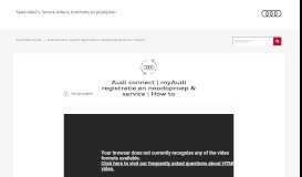 
							         Audi Video Portal » Audi connect | myAudi registratie en ...								  
							    