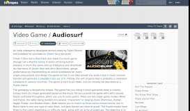 
							         Audiosurf (Video Game) - TV Tropes								  
							    
