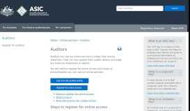 
							         Auditors | ASIC - Australian Securities and Investments Commission								  
							    