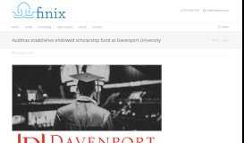 
							         Auditrax establishes endowed scholarship fund at Davenport ... - Finix								  
							    