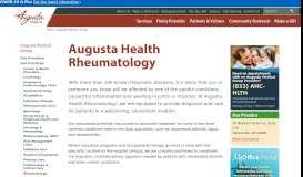 
							         Augusta Health Rheumatology & Osteoporosis Clinic | Augusta Health								  
							    