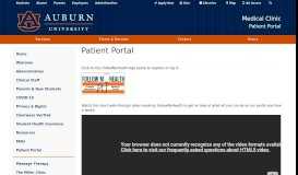 
							         AUMC Patient Portal - Auburn University								  
							    