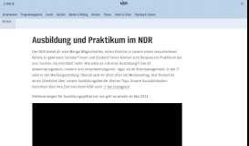 
							         Ausbildung und Praktikum im NDR | NDR.de - Der NDR - Karriere ...								  
							    