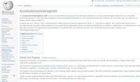 
							         Ausländerzentralregister – Wikipedia								  
							    