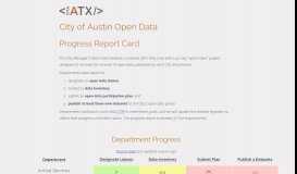 
							         Austin Open Data Progress Report								  
							    