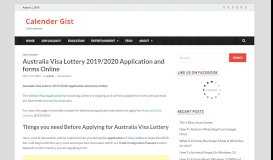 
							         Australia Visa Lottery 2019/2020 Application and forms Online ...								  
							    