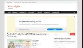 
							         Australia Visa Lottery 2019/2020 Online Application Form is out ...								  
							    