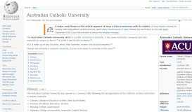 
							         Australian Catholic University - Wikipedia								  
							    
