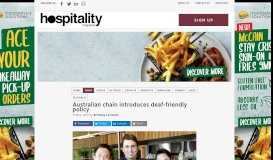 
							         Australian chain introduces deaf-friendly policy - hospitality | Magazine								  
							    
