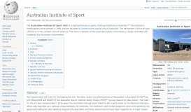 
							         Australian Institute of Sport - Wikipedia								  
							    