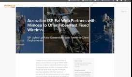 
							         Australian ISP Ezi-Web Partners with Mimosa to Offer Fiber ...								  
							    