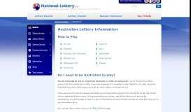 
							         Australian Lottery Information - Australian National Lottery								  
							    