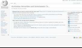 
							         Australian Securities and Investments Commission - Wikipedia								  
							    