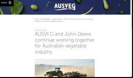 
							         AUSVEG and John Deere continue working together for Australian ...								  
							    
