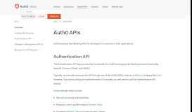 
							         Auth0 APIs								  
							    