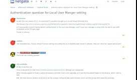 
							         Authentication question for Local User Manger setting | Netgate Forum								  
							    