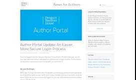 
							         Author Portal Update: An Easier, More Secure Login Process | News ...								  
							    