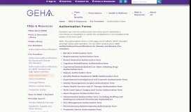 
							         Authorizations/Precertifications | GEHA								  
							    