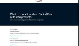 
							         Auto Finance Contact | Support Center - Capital One								  
							    