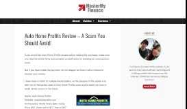 
							         Auto Home Profits Review - A Scam You Should Avoid!								  
							    