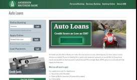 
							         Auto Loans - Anderson Brothers Bank								  
							    