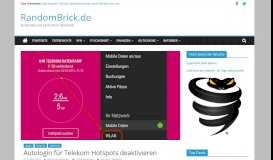 
							         Autologin für Telekom Hotspots deaktivieren - RandomBrick.de								  
							    