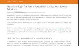 
							         Automate login for Azure Powershell scripts with Service ...								  
							    