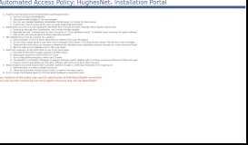 
							         Automated Access Policy: HughesNet® Installation Portal								  
							    