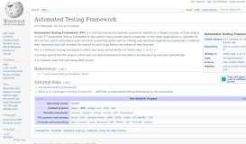 
							         Automated Testing Framework - Wikipedia								  
							    