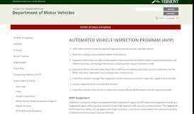 
							         Automated Vehicle Inspection Program (AVIP) | Department of Motor ...								  
							    