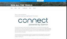 
							         Automatically Syncing Garmin Connect - Run All The Trails								  
							    