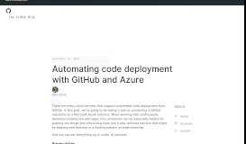 
							         Automating code deployment with GitHub and Azure - The GitHub Blog								  
							    