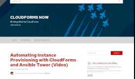 
							         Automating Instance Provisioning with CloudForms and Ansible Tower ...								  
							    