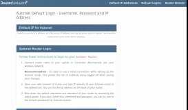 
							         Autonet Default Router Login and Password - Router Network								  
							    
