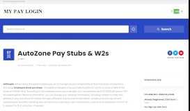 
							         AutoZone Pay Stubs & W2s | MY PAY LOGIN								  
							    