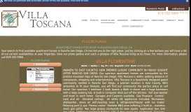 
							         Availability, Floor Plans & Pricing - Villa Toscana								  
							    