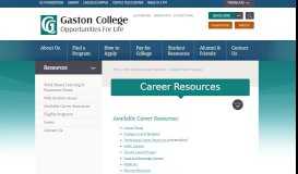 
							         Available Career Resources - Work-based Learning ... - Gaston College								  
							    