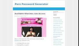 
							         Available titanime.com Access – Porn Password Generator								  
							    