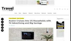 
							         Avalon Cruises Into US Households with TV Advertising and Big Savings								  
							    