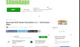 
							         Avanset VCE Exam Simulator 2.1 + VCE Exam Files ...								  
							    