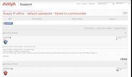 
							         Avaya IP office - default password - Failed to communiate - Avaya ...								  
							    