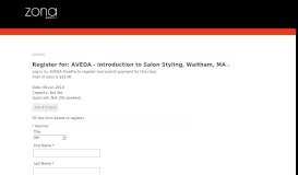 
							         AVEDA - Introduction to Salon Styling, Waltham, MA .								  
							    